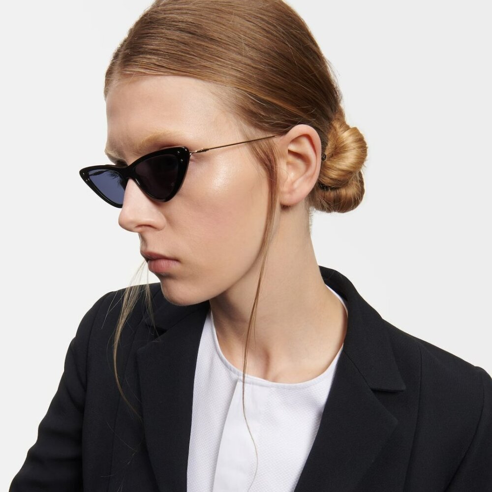 Dior MISSDIOR B4U CD40105U 01V 12B0 BRAND NEW Sunglasses Shiny Black Blue Unisex - Picture 5 of 13